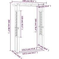 vidaXL Rosenbogen 150 x 60 x 204 cm Holz Imprägniert