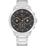 Tommy Hilfiger Multi Zifferblatt Quarz Uhr für Herren mit Silbernes Edelstahlarmband - 1710683
