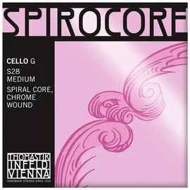 Pirastro Thomastik Einzelsaite für Cello 4/4 Spirocore - G-Saite Spiralseilkern, Chrom umsponnen, mittel