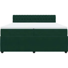 vidaXL Boxspringbett 200 x 200 cm Dunkelgrün