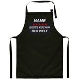 Ferocity Personalisierter Kinderschürze Kind Malschürze Kunstkittel Kochschürze Apron Werkschürze mit einem Motiv schwarz Beste Kochin Name [074]