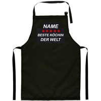 Ferocity Personalisierter Kinderschürze Kind Malschürze Kunstkittel Kochschürze Apron Werkschürze mit einem Motiv schwarz Beste Kochin Name [074]