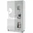 Vladon Standvitrine Denjo 71 x 129 x 35 cm Weiß matt/ Weiß Hochglanz/ Grau