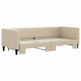 vidaXL Tagesbett Ausziehbar Creme 80x200 cm Stoff