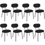 LEWE Esszimmerstühle 8er Set, Stapelbar Polsterstühle, Moderne Küchenstühle mit Unabhängige Rückenlehne, Kleine Runde Metallseitenstühle für Esszimmer, Küche, Restaurant, Schlafzimmer
