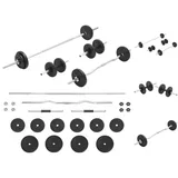 vidaXL Langhantel- und Kurzhantel-Set 30 kg