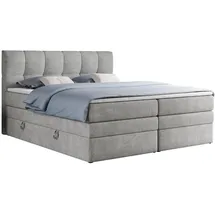 MKS Boxspringbett ALVIN KING 160/200 Hellgrau Struktur - H4