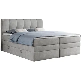 MKS Boxspringbett ALVIN KING 160/200 Hellgrau Struktur - H4