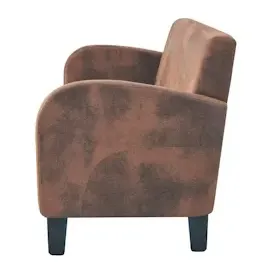 vidaXL Sofa Kunstleder Wildleder-Optik Braun