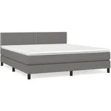 vidaXL Boxspringbett mit Matratze Dunkelgrau 160x200 cm Stoff1398000