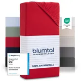 Blumtal® Basics Spannbettlaken 180x200cm Jersey im 2er Set - Bettbezug 180x200 cm aus 100% Baumwolle - Oeko-TEX zertifiziertes Spannbetttuch 180x200cm - Bettlaken 180x200 Baumwolle - Leintuch - Rot