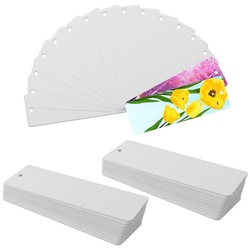 Belle Vous Streudeko 300 Stück Weißes Lesezeichenpapier ohne Druck – 15 x 5 cm, 300 Stück Weißes Blanko Lesezeichenpapier – 15 x 5 cm weiß