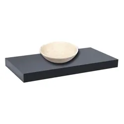 Naturel Dolce Waschtischplatte ohne Waschbecken 90x8x50 cm schwarz matt DO9050BL