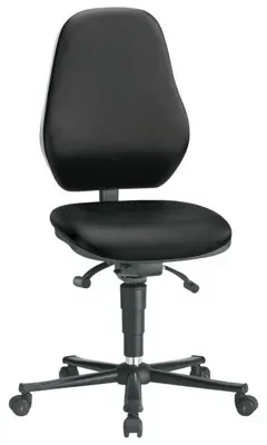 Drehstuhl Basic 2 mit Rollen, ESD, Kunstleder, Synchrontechnik - Kunstleder