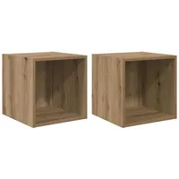 VidaXL Wandregale 2er Set Artisan Eiche 37x37x37 cm Ingenieurholz