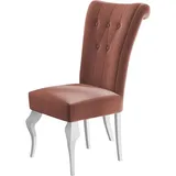 Mirjan24 Polsterstuhl, Rosa, Weiß, 52x100x70 cm, Esszimmer, Stühle, Esszimmerstühle, Vierfußstühle