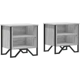 furnicato Nachttisch Grau Sonoma 40 x 30 x 40 cm mit Stauraum (2-St) grau