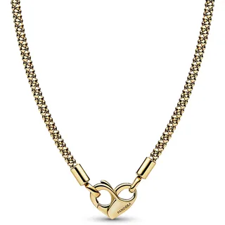 Pandora Moments Studded Chain Halskette aus Sterling Silber mit Herz-Karabiner