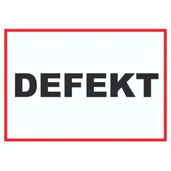 Defekt Schild A2 Rückseite selbstklebend