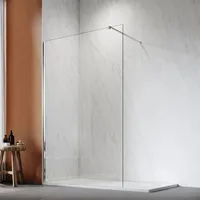 70x200cm Walk in Duschwand, nano esg 8mm, Duschtrennwand Glaswand mit 100cm Stabilisator