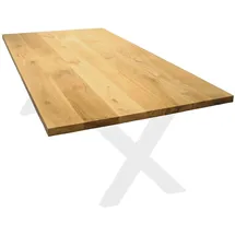 holz4home Tischplatte ohne Baumkante aus Massiver Eiche 280 x 100 cm