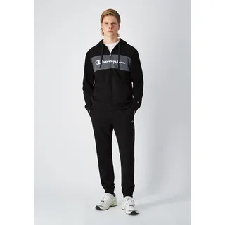 Champion Sweatanzug CHAMPION "Hooded Full Zip Suit", Herren, Gr. XL, schwarz (nbk, nbk, igt), Obermaterial: 55% Baumwolle, 45% Polyester, Sportanzüge, mit Kapuze, mit durchgehendem Reißverschluss, für Sport und Freizeit