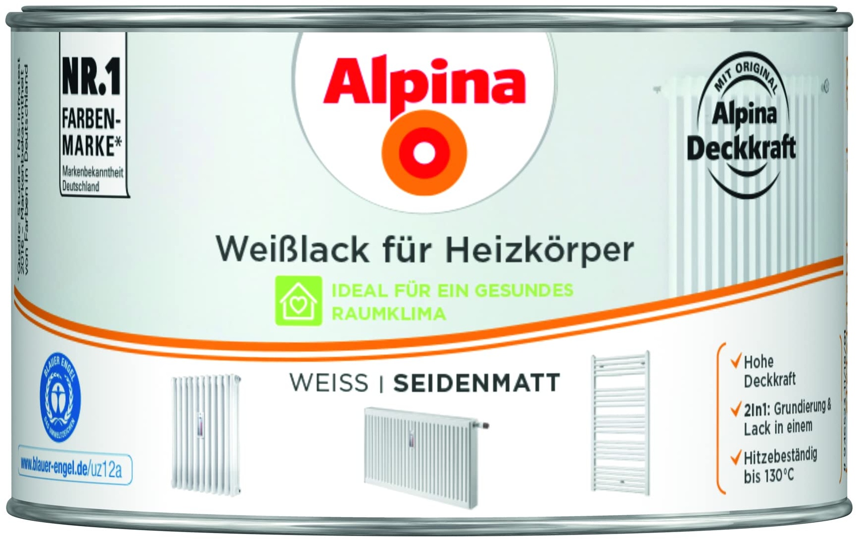 Alpina Weißlack für Heizkörper 300ml seidenmatt