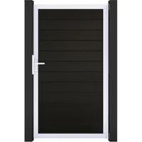 GROJA Solid Steckzauntor 100 x 180 cm Bi-Color Schwarz Rahmen EV1