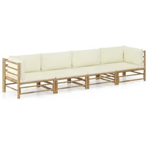 vidaXL Garten-Lounge-Set 4-tlg. weiß