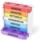 Opret Tablettenbox 7 Tage Morgens Mittags Abends, Medikamentenbox 7 Tage Pillendose 7 Tage 3 Fächer Pillenbox 7 Tage Pillenbox Tablettendose Tabletten Organizer Wochenbox