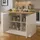 Dmora - Kücheninsel Patrizio, Mehrzweckschrank, Küchenzeile Schrank, Zusätzlicher Tisch, 100% Made in Italy, 155 x 90 x 90 cm, glänzendes Weiß und Eiche