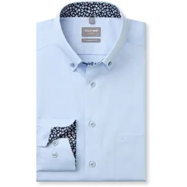Olymp Luxor, comfort fit, Button-down", Herren, Gr. 41, Normaler Arm, hellblau, 100% Baumwolle, Hemden,