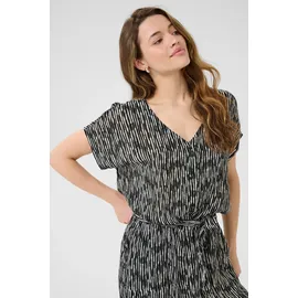 Kaffe Jumpsuit "Overall KAmille", Damen, Gr. 36, N-Gr, schwarz (schwarz, chalk graphic lines), Obermaterial: 100% Viskose LENZING ECOVERO CV LenzEcov., Overalls Jumpsuit