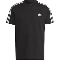 adidas Essentials Single Jersey 3-Streifen T-Shirt Black / White XL