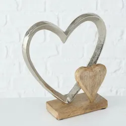 Dekoaufsteller Carolyn Herz Aluminium Hochzeit  22 cm
