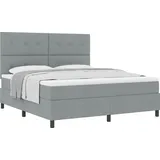 vidaXL Boxspringbett 180 x 200 cm Hellgrau