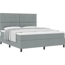 vidaXL Boxspringbett 180 x 200 cm Hellgrau