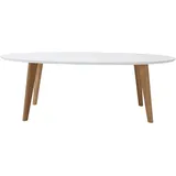 miliboo Couchtisch Oval Weiß Eiche 120 x 0 x 0 cm