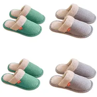 Teceyfeet Gästehausschuhe für Damen Herren,4 Paare Hausschuhe Damen Winter Warme Flauschige Plüsch Waschbare Gästepantoffeln Pantoffeln Slippers für Gäste - 38/45 EU