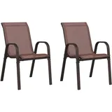 vidaXL Stapelbare Gartenstühle 72 x 77,1 x 89 cm braun 2 St.