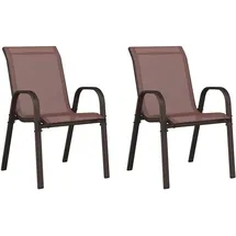 vidaXL Stapelbare Gartenstühle 72 x 77,1 x 89 cm braun 2 St.