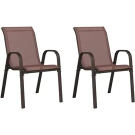 vidaXL Stapelbare Gartenstühle 72 x 77,1 x 89 cm braun 2 St.
