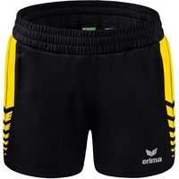 Erima Damen Six Wings Shorts, schwarz/gelb, 44