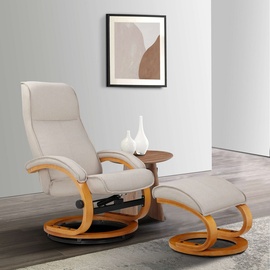 Home Affaire Relaxsessel »Paris TV-Sessel, Liegesessel, manuell verstellbar,«, (Set, 2 St., bestehend aus Sessel und Hocker), beige