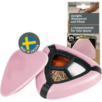 Light My Fire Salzstreuer Pfefferstreuer mit Deckel Camping Gewürzstreuer 3 Fächer Mini Salz- Pfeffer- Gewürzdose To Go für Outdoor - Wasserdicht