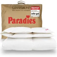 Paradies Daunendecke 135x200 cm Ganzjahres Decke "Gabi 90" RDS Gänsedaunen Testurteil "sehr gut" - Weiß