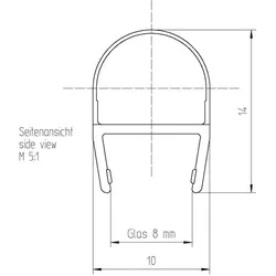 DUSCHOLUX Dichtprofil 180 Grad für Collection 2 251091010002150, Ersatzteile,
