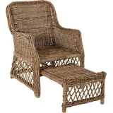 Home Affaire Rattanstuhl, Handarbeit, Maße (B/T/H): (67/75/91), grau