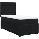 vidaXL Boxspringbett mit Matratze Schwarz 100x200 cm Samt