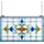 Vevor Buntglasfensterpaneel (664 x 402 mm) hängendes Buntglas mit Kette, Buntglas im Tiffany-Stil zum Aufhängen, traditionelles rechteckiges Vintage-Kunsthandwerk Fensterdekor für Küche & Kirchen